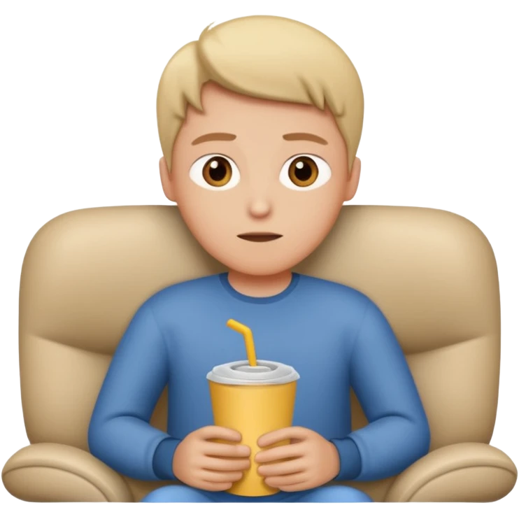person watching a movie in their living room emoji