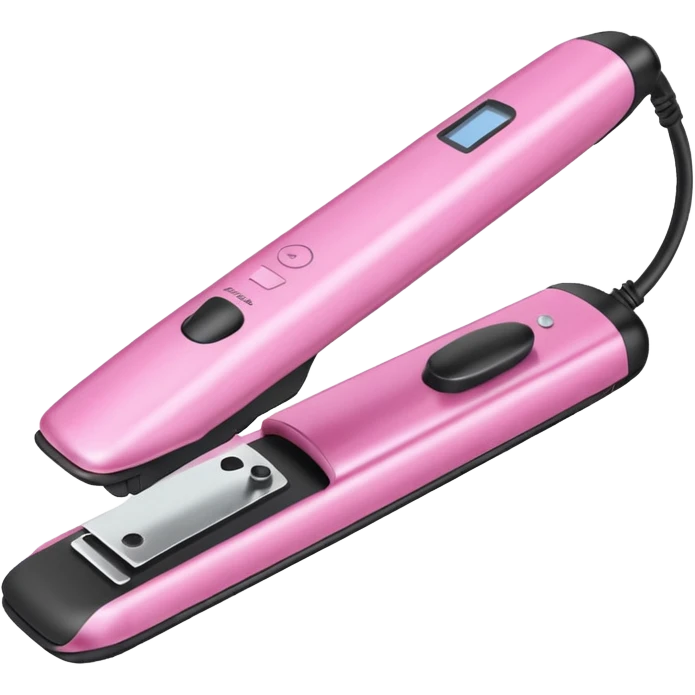 pink hair straightener emoji