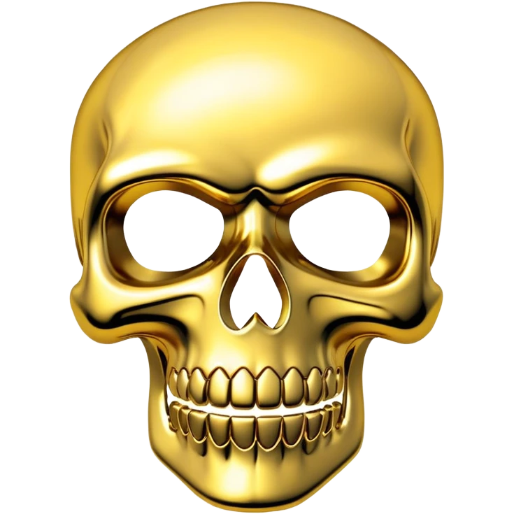 Chrome skull with gold grills  emoji