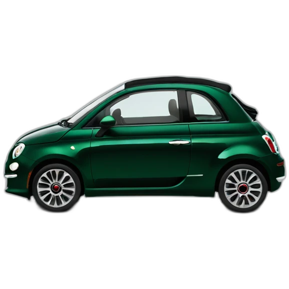 fiat 500 modern cabrio dark green emoji