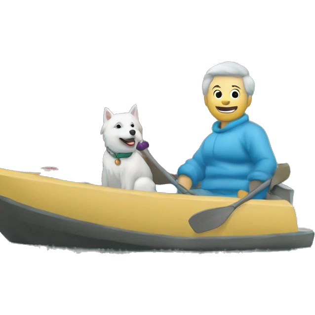 Un. Spitz nain dans les bras d’une Mamie. emoji