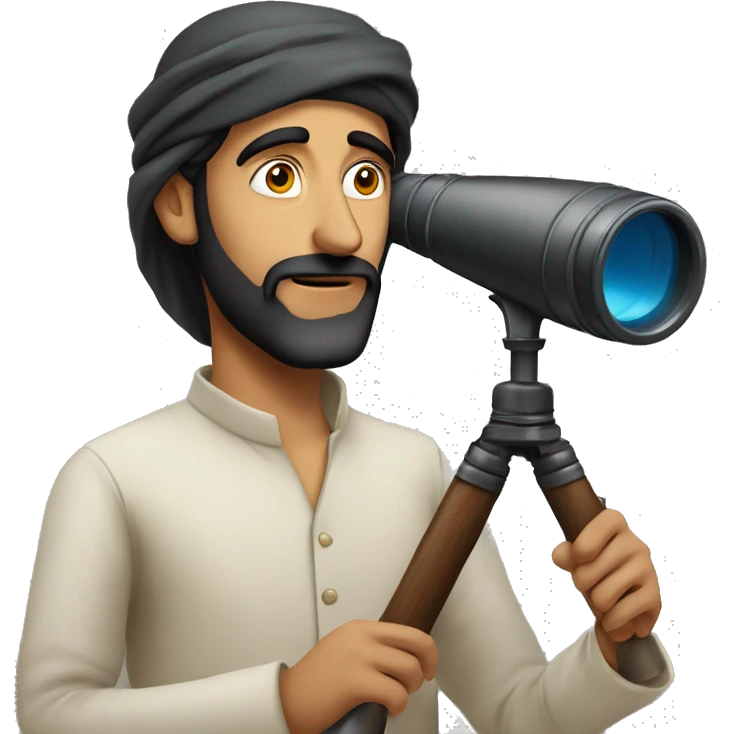 middle eastern man looking through spyglass emoji