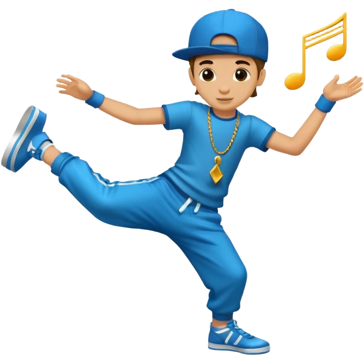 street dancer boy with music item emoji