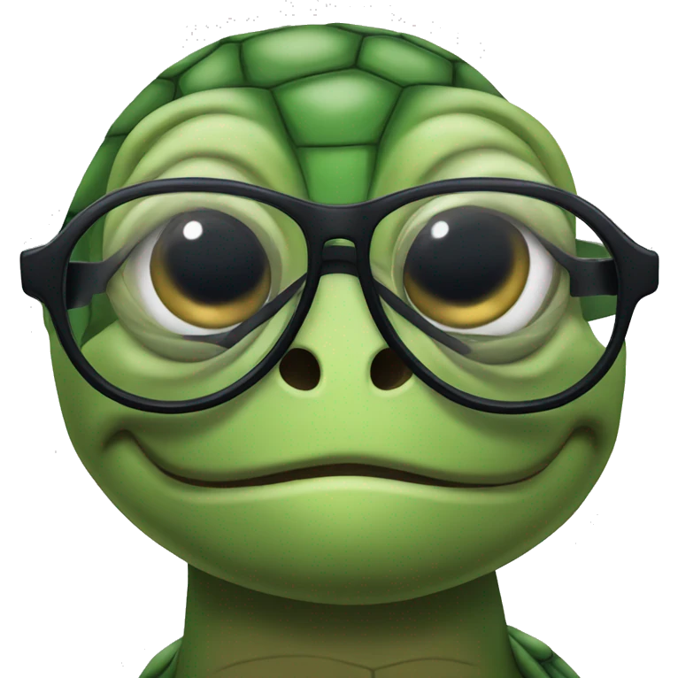 Turtle with glasses emoji