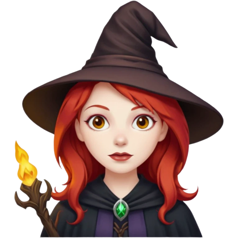 A witch with red hair emoji