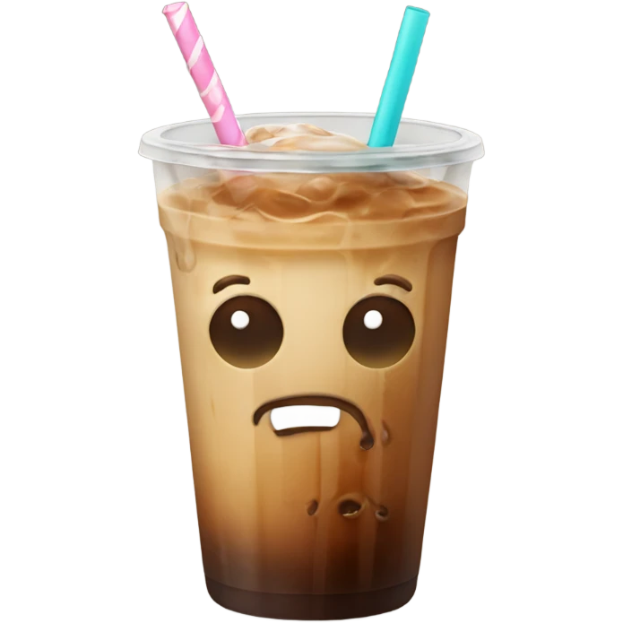 Iced coffee with straw  emoji