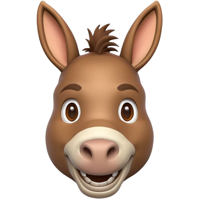 Smiling donkey 3d emoji