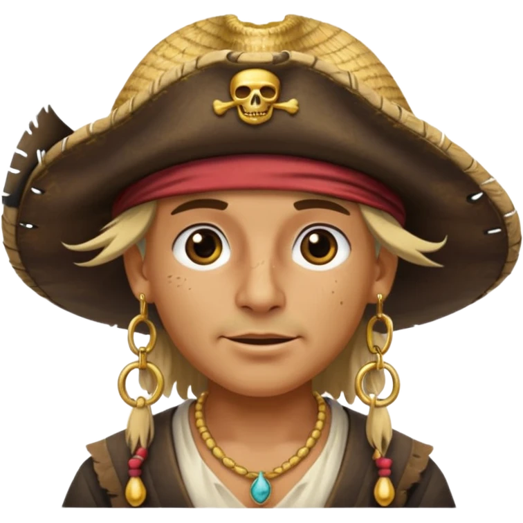 Pirate with a straw hat emoji