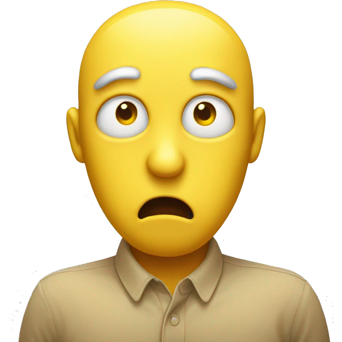 Surprised yellow face with open eyes but no blushing cheeks emoji
