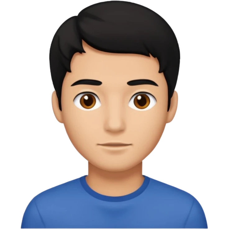 young man adult, black hair, brown skin, only face emoji