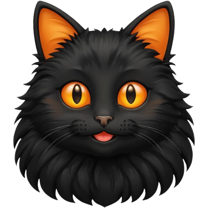 Black cat with smiley face emoji