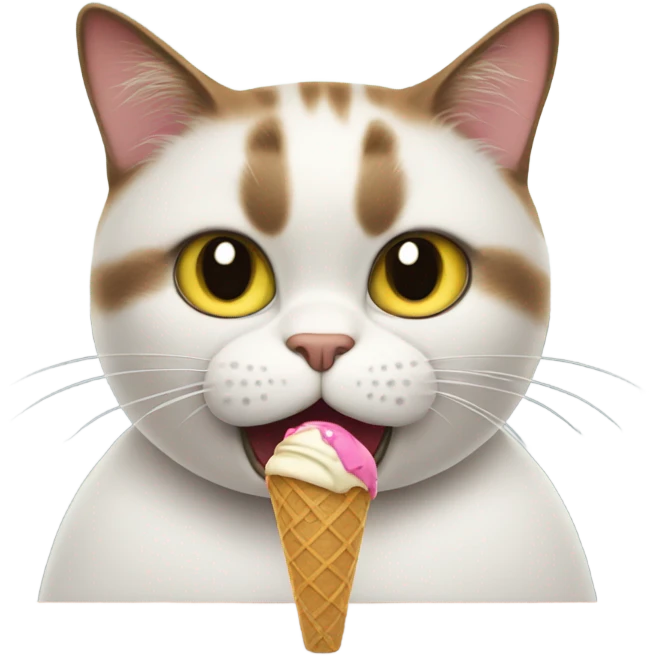 annoyed cat eating ice cream emoji