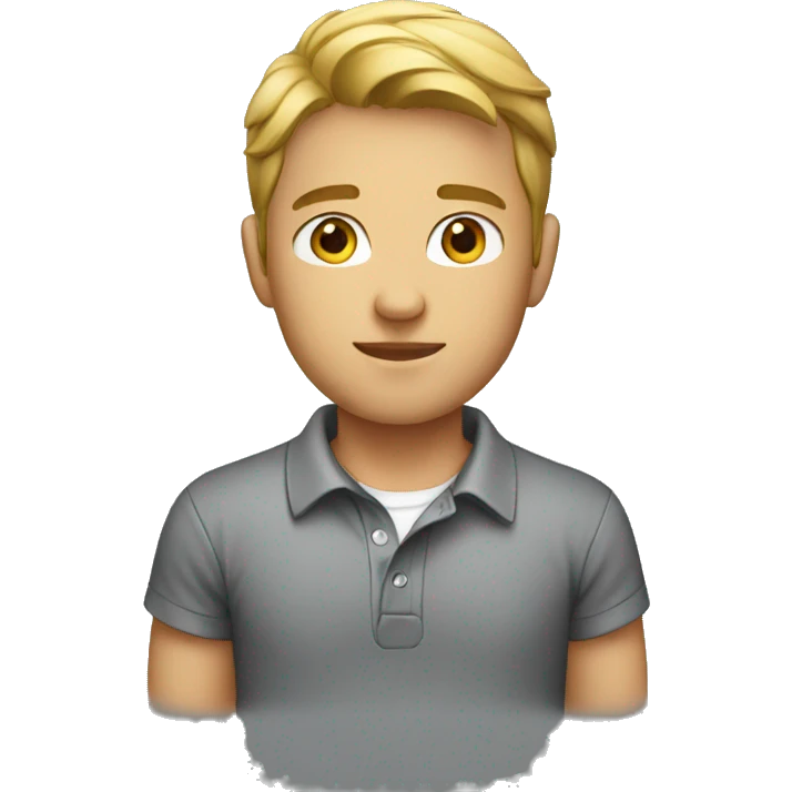 young man with a polo shirt emoji