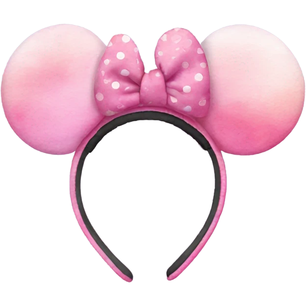 pink watercolor Minnie Mouse headband  emoji