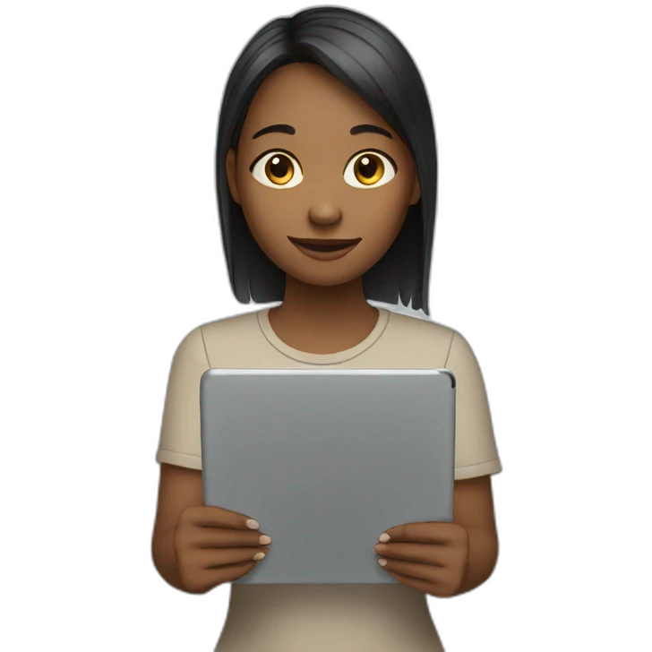 Girl with a tablet emoji