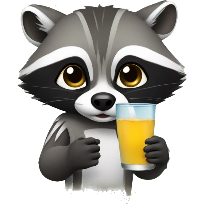 Racoon drinking  emoji