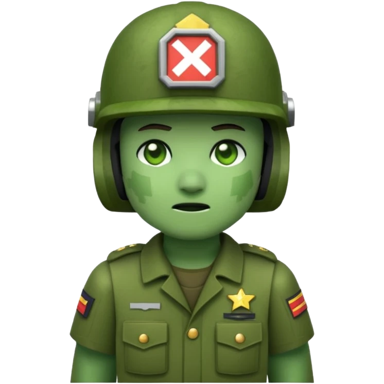 A Minecraft creeper from the military emoji