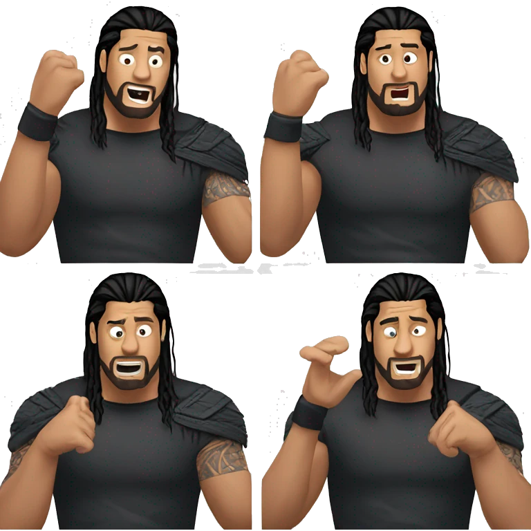 Roman Reigns throwing up the 1 emoji