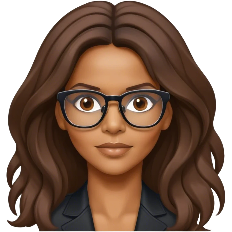 Halle Berry COM ÓCULOS E cabelos longos emoji