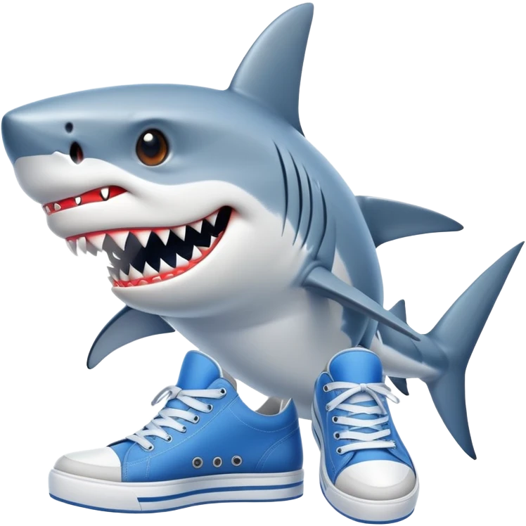 Shark with shoes emoji
