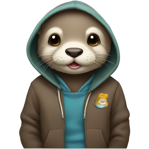 Cute otter in a hoodie emoji