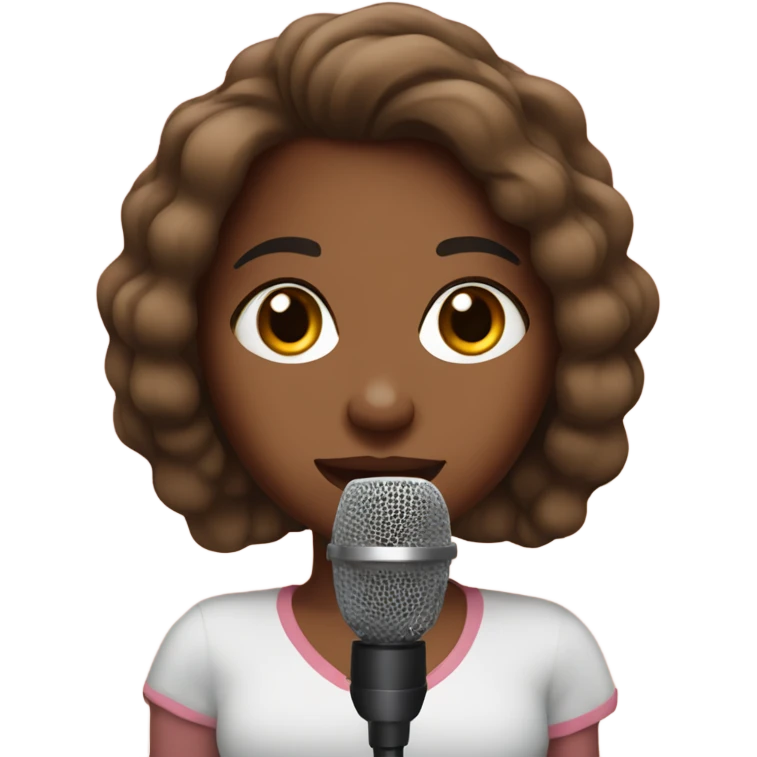 Brown skin girl with podcast mic  emoji