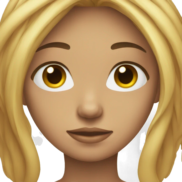 idlength hair and a round face with slight tan emoji