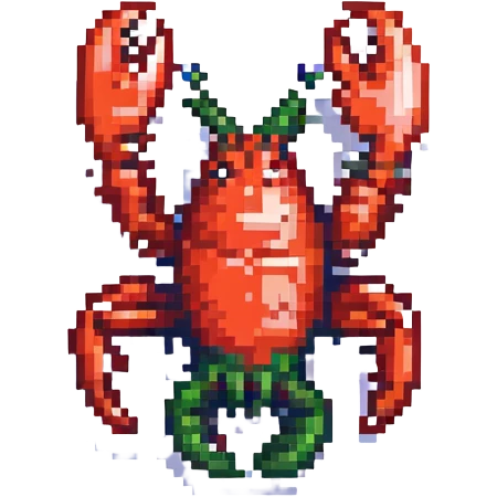 a lobster, pixel art style emoji