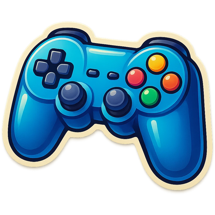 Blue gaming controller emoji