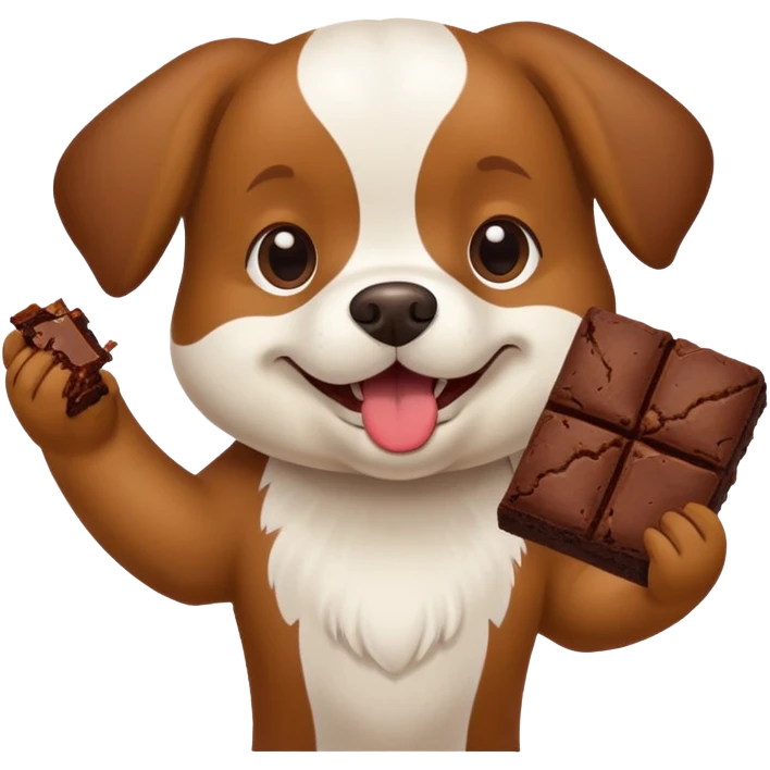 Dog eating brownies emoji