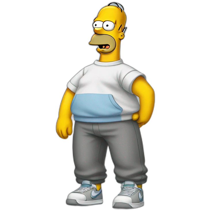 Homer simpson wearing Nike sweat-shirt emoji
