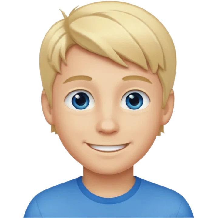 A smiling boy with blonde hair emoji