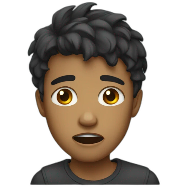 young guy crying emoji