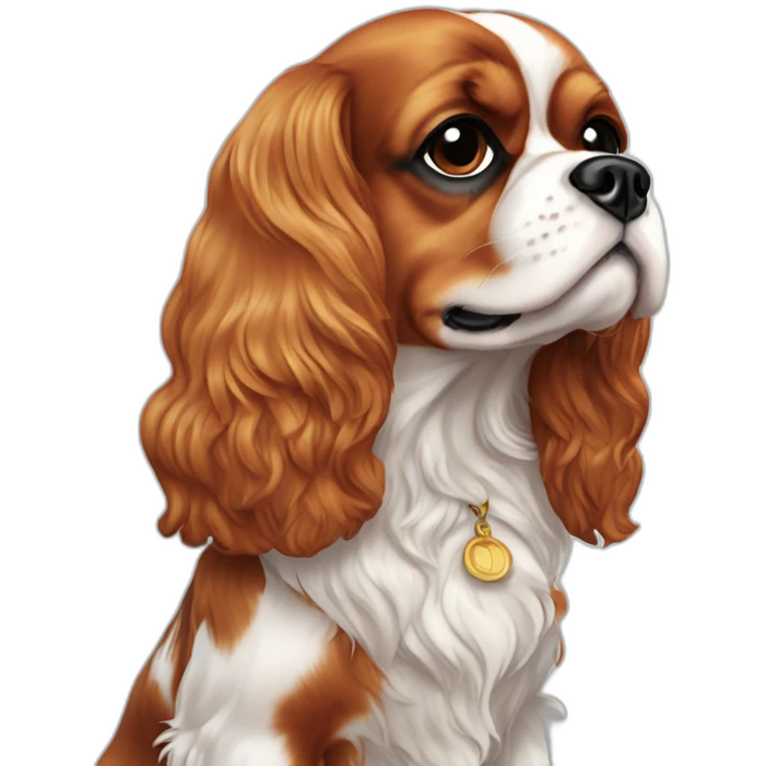 dog Cavalier King Charles Spaniel full height emoji