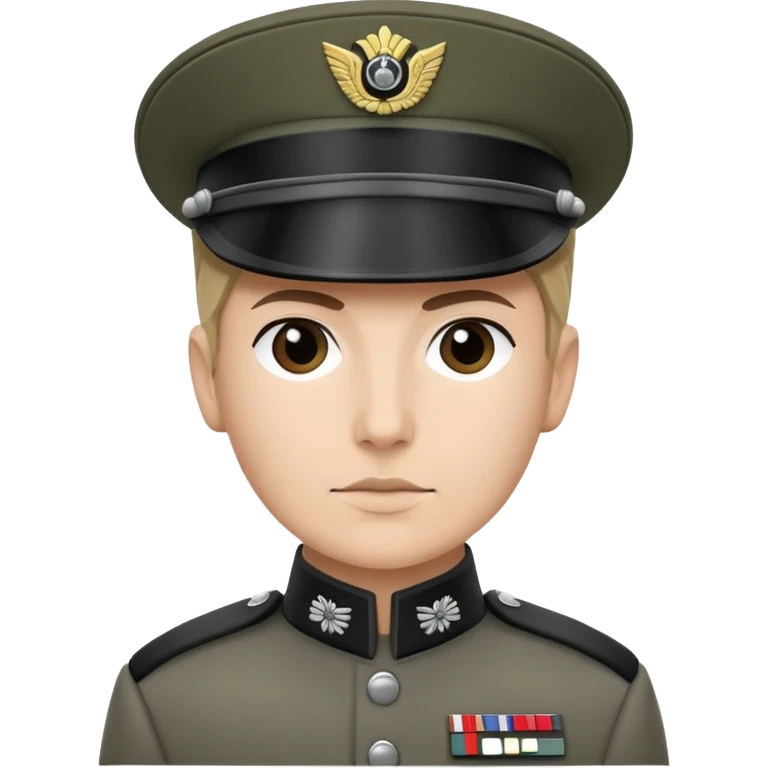 Star Wars Imperial officer with kepi hat and no shoulder boards, olive-gray uniform emoji