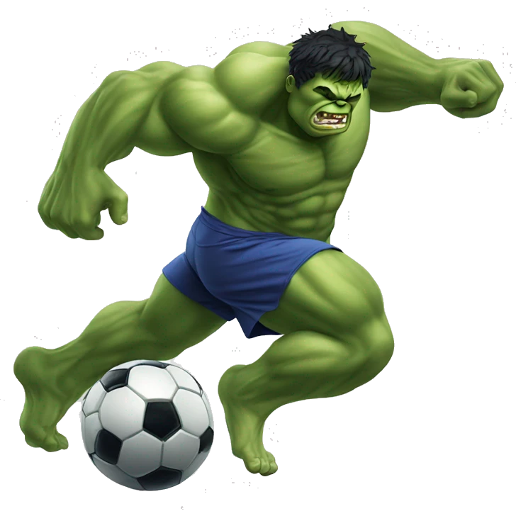 hulk kicking a soccer ball emoji