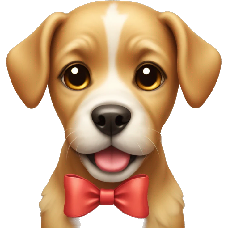 Cute dog with bow emoji