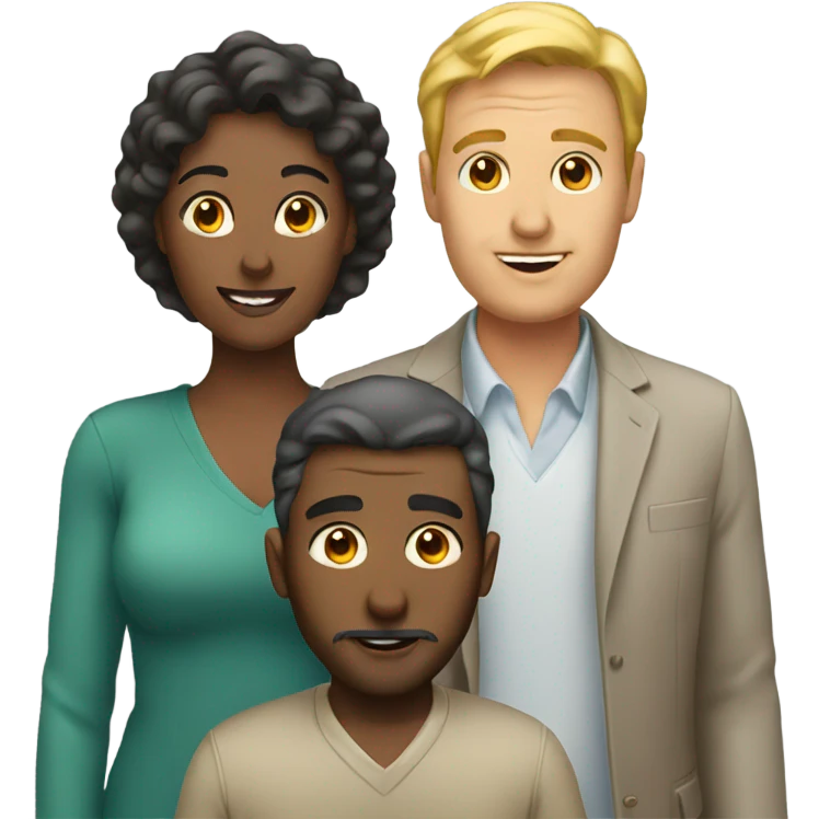 Man with two women emoji