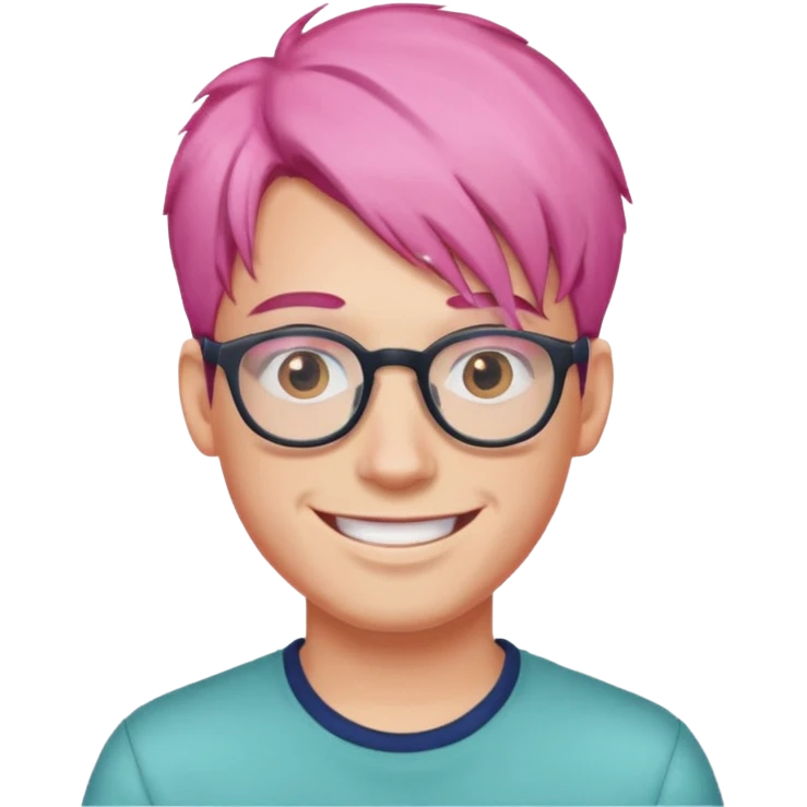 pink haired guy with glasssess emoji