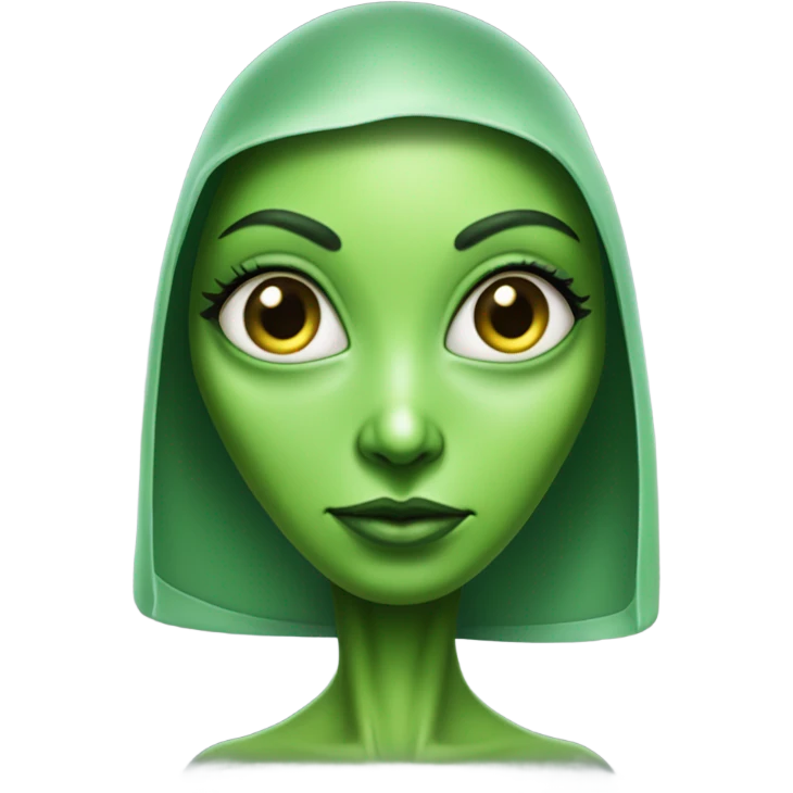 a green alien woman full body emoji