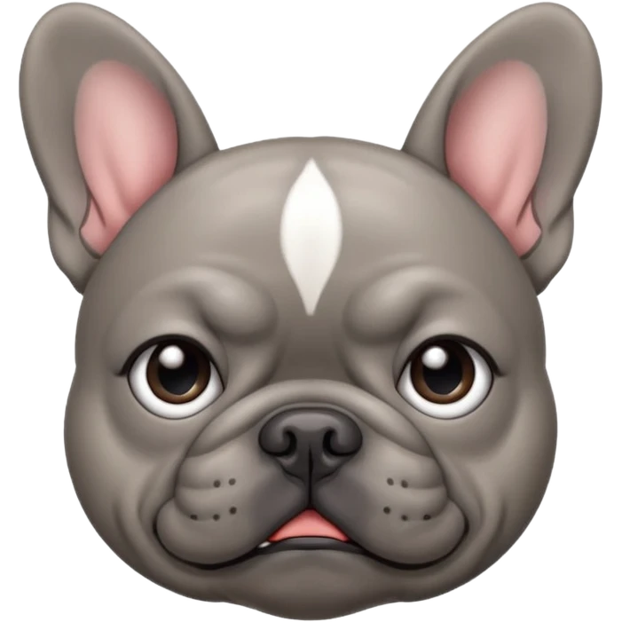 Grey French bulldog crying emoji