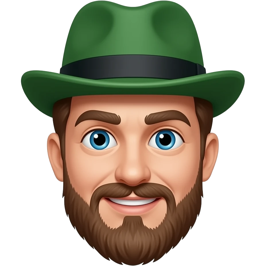 Hombre loco con sombrero verde emoji