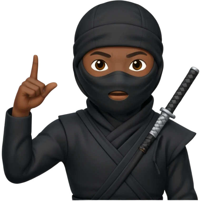 Crea un memoji con este emoji 🥷🏽 y este👈🏽 emoji