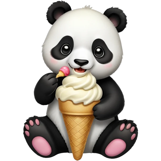 Panda eating ice cream emoji