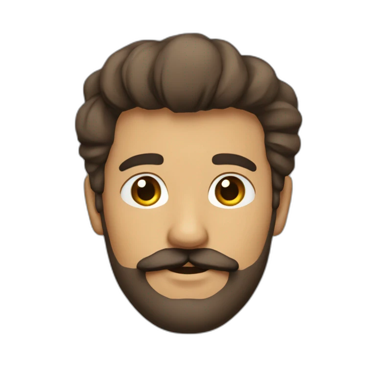 Homme brun avec un peu de barbe et de moustache  emoji