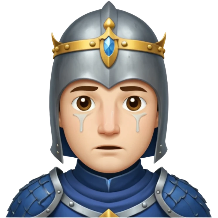 Orta çağdan şövalye ama gözünden yaş akıyor emoji
