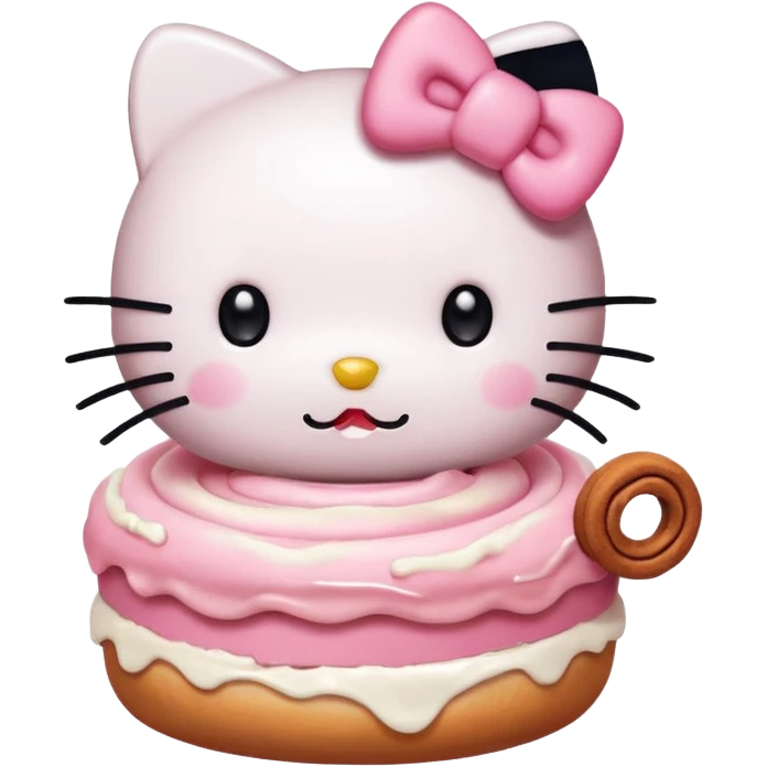 my emoji is hellokitty with cinnamon roll emoji