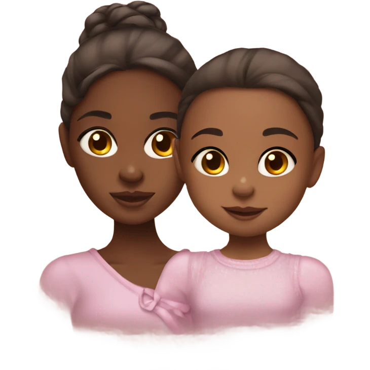 Pretty brown skin girl with baby girl who looks just like her  emoji