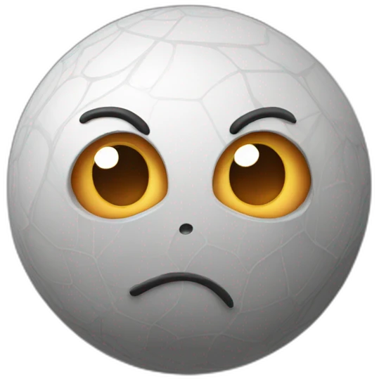 3d sphere with a cartoon Spider skin texture with big thoughtful eyes emoji