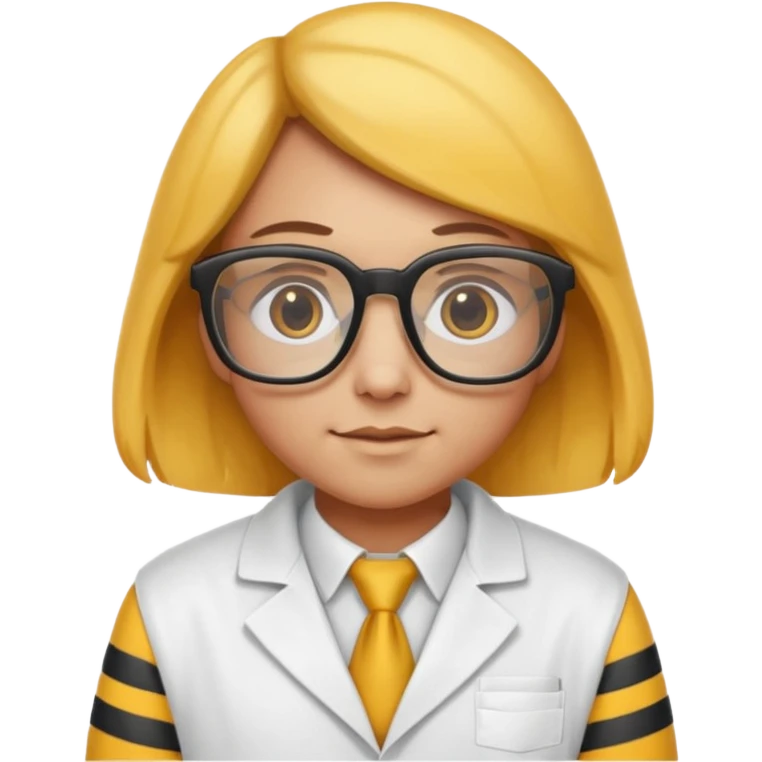 a bumblebee with a scientist costume emoji